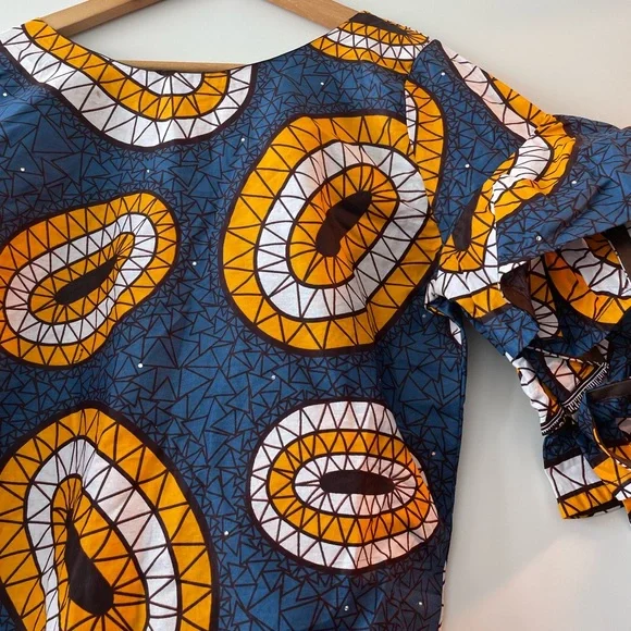 Unique print dress handmade with gems - Medium - Picture 6 of 13